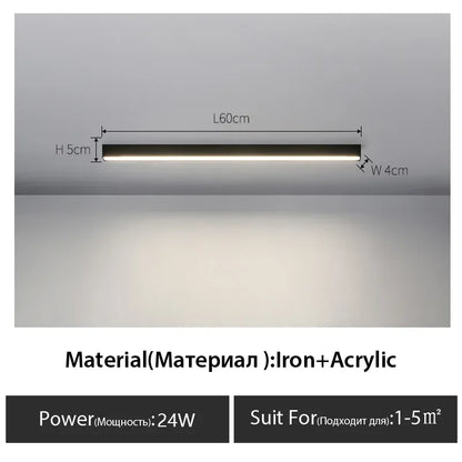 DecorBites™ Black Linear LED Ceiling Light for Aisle, Bedroom, Dining, Living Room – Minimalist Design