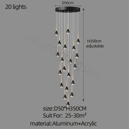DecorBites™ Luxe Loft Chandelier: Nordic Modern Style for Living Room, Hotel, or Apartment