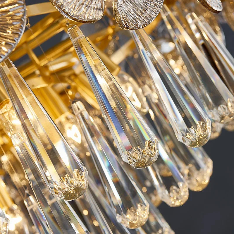 DecorBites™ Crystal Chandelier: Modern Glass Pendant Lights for Living Room Dining Bedroom