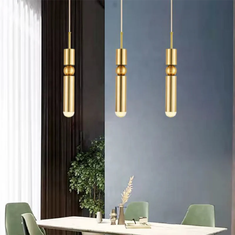 DecorBites™ Black Gold LED Tube Pendant Lamp for Home Shop Glass Chandelier