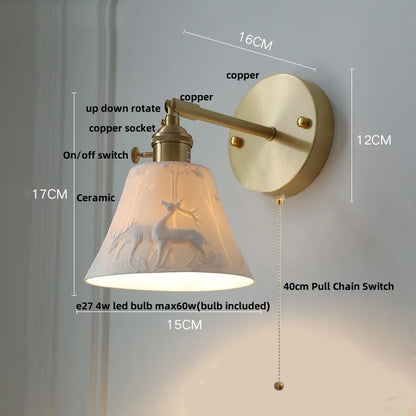 DecorBites™ LED Wall Lamp Sconce Up Down Rotate Pull Chain Switch Modern Stair Light Fixtures