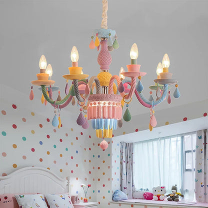 DecorBites™ Crystal Chandelier Girl Baby Bedroom Lamp Nordic Princess Room Lighting