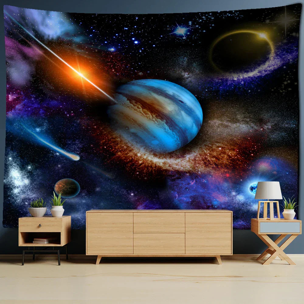 DecorBites™ Astronaut Moon Tapestry Wall Hanging - Boho Hippie Living Room Decor