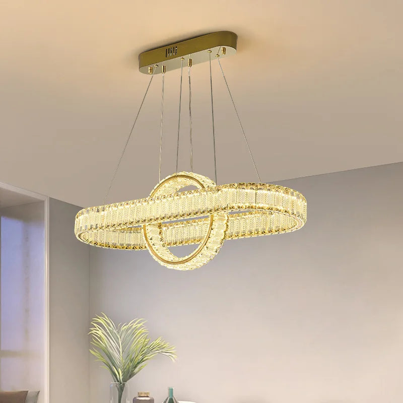 DecorBites™ Crystal Chandelier Pendant Lamps for Home Decor and Modern Living Room Lighting
