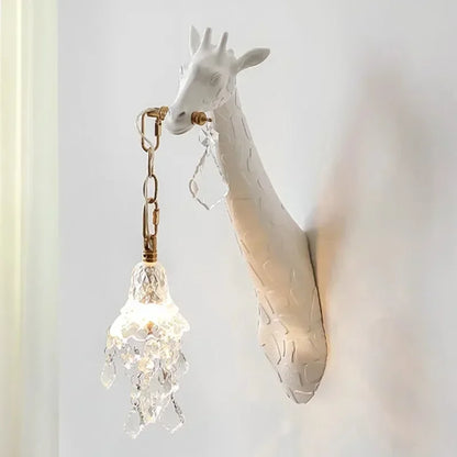 DecorBites™ Giraffe Love Wall Lamp: Resin Animal Atmosphere Bedside Lighting for Cute Room Decor