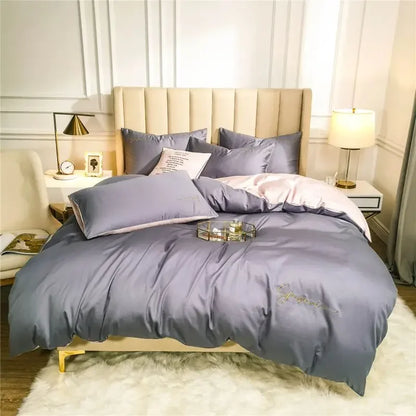 DecorBites™ Egyptian Cotton Bedding Set with Sheet Pillowcase Blanket Cover - Queen King Size