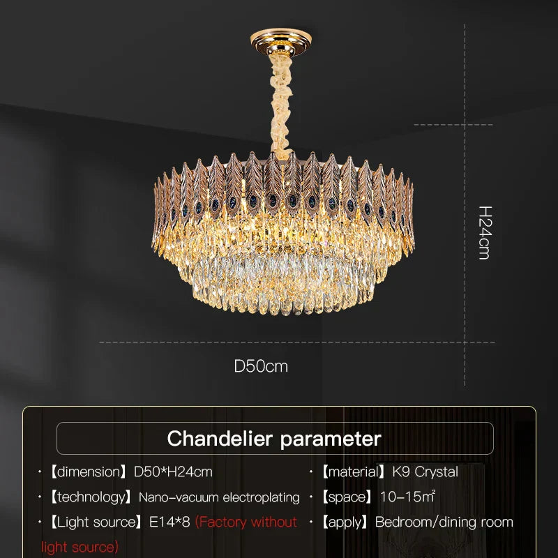 DecorBites™ Crystal Chandelier: Elegant & Modern Bedroom & Living Room Lighting