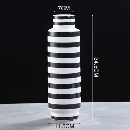 DecorBites™ Elegant Striped Ceramic Vase TV Cabinet Crafts Hydroponic Home Decor Gift
