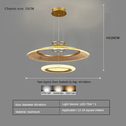 DecorBites™ LED Luxury Ring Chandelier for Living Room Decoration