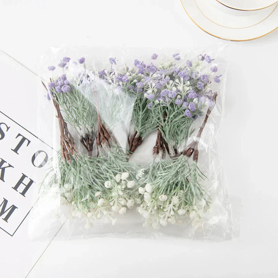 DecorBites™ Artificial Gypsophila Plants for Home Decor, Garden, Wedding - Set of 12