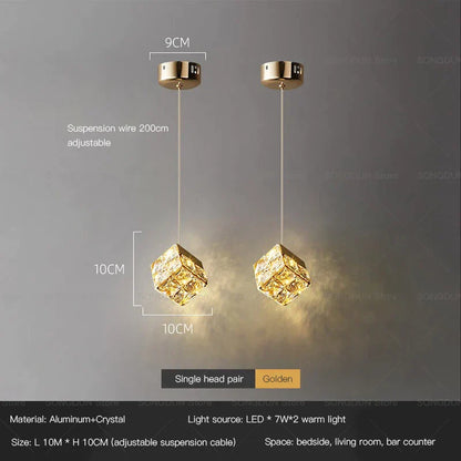 DecorBites™ Crystal Bedside Chandelier Wall Light for Designer Living Room and Hotel Bedroom