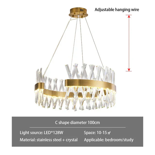 DecorBites™ Contemporary LED Crystal Chandelier for Hotel, Wedding, and Living Room