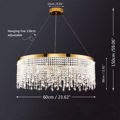 DecorBites™ Crystal Chandelier Pendant Light for Living Dining Room Luxury Lamps