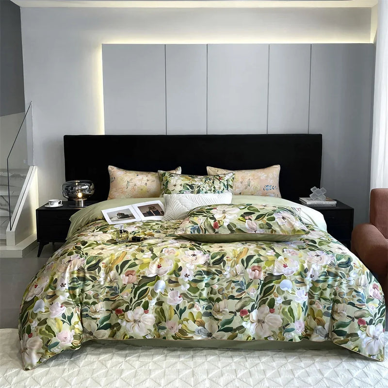 DecorBites™ 1000TC Egyptian Cotton Bedding Set, Solid Color Sheets, Pillowcase, Blanket Cover, King Queen Europe Size