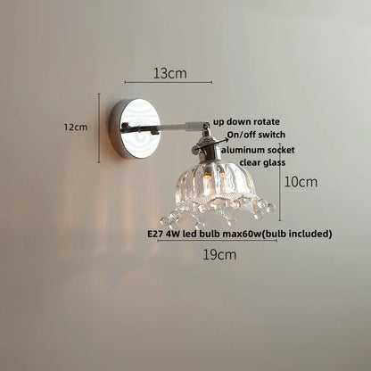 DecorBites™ LED Glass Wall Light Fixture Modern Rotate Bedside Lamp Wandlamp