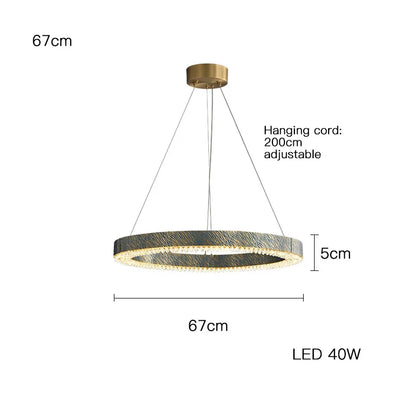 DecorBites™ Blue Copper Crystal LED Ceiling Chandelier for Dinning Room