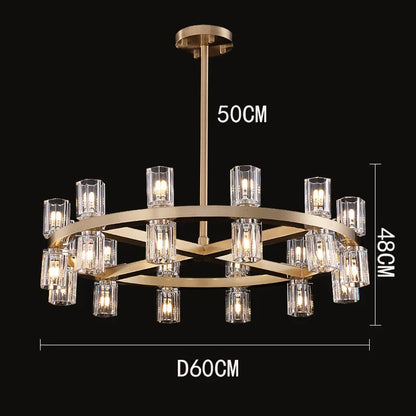 DecorBites™ Crystal Chandelier Pendant Light for Living Room Dining Room Ceiling Lighting