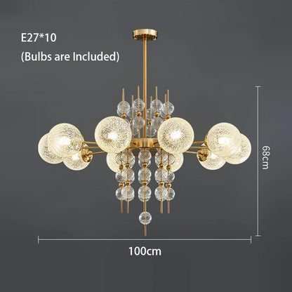DecorBites™ Glass Ball LED Pendant Light: Modern Chandelier for Living Room Kitchen Island