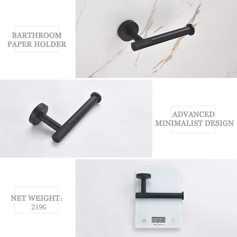 DecorBites™ Bathroom Hardware Set: Towel Rack, Toilet Brush, Paper Holder, Soap Dispenser, Towel Bar, Hook