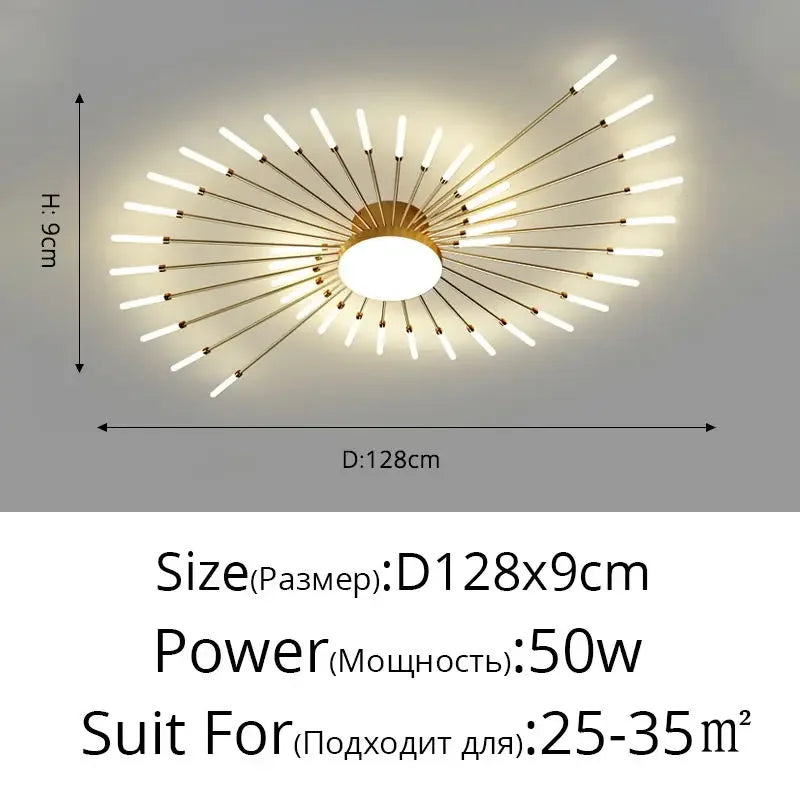 DecorBites™ Black Gold LED Chandelier: Modern Ceiling Pendant Lights for Home Living Room, Bedroom, Kitchen