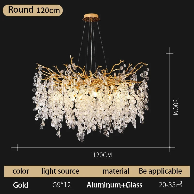 DecorBites™ Crystal Money Tree Chandelier - Modern LED Suspension Light for Luxury Living Areas