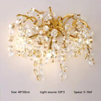 DecorBites™ Crystal LED Wall Light Sconces for Living Room Bedroom, Modern Interior Wall Lamp