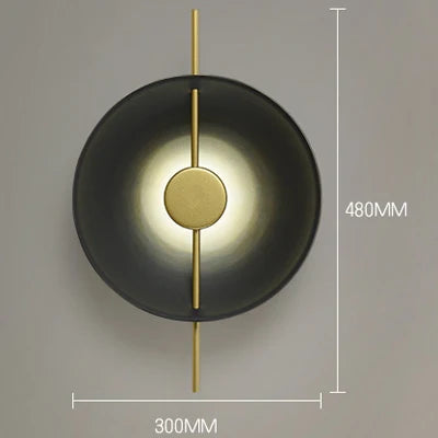DecorBites™ Gold Circle LED Wall Light 10W, Postmodern Black Sconce for Foyer, Bedside, Hotel, Aisle