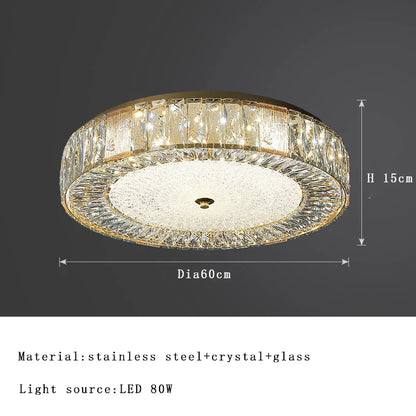 DecorBites™ Gold Crystal Glass Ceiling Light Fixture for Modern Living Rooms & Bedrooms