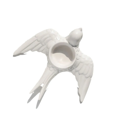 DecorBites™ Golden Bird Ceramic Candle Holder Tray Wedding Decoration