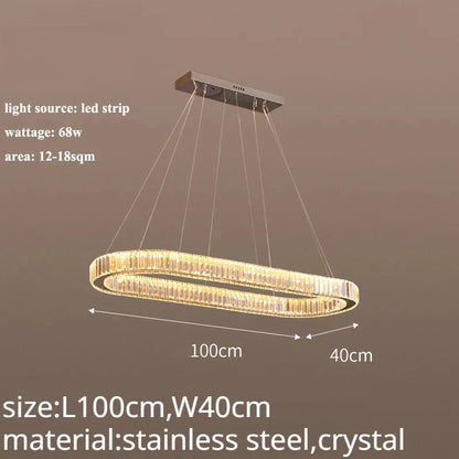 DecorBites™ Crystal LED Chandelier: Modern Luxury Lighting for Living & Dining Room