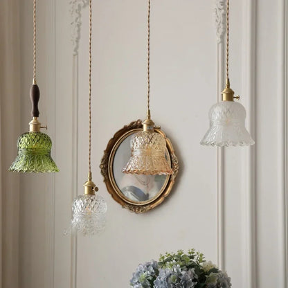DecorBites™ LED Pendant Light Fixture with Copper Socket & Green Glass, Modern Nordic Lamp