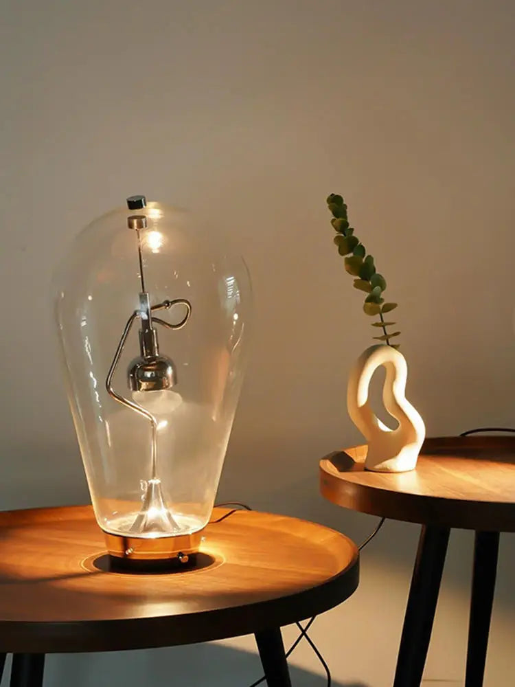 DecorBites™ Glass Desk Lamp: Vintage Industrial Style Table Light for Bedroom Décor