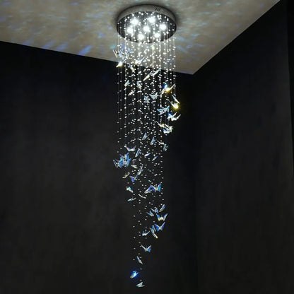 DecorBites™ Crystal Butterfly Rotating Chandelier for Modern Light Luxury Villas