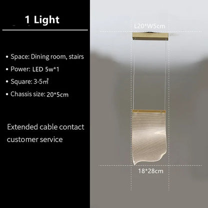 DecorBites™ LED Ceiling Chandelier Stairs Pendant Lamp Modern Novelty Lighting Living Room Dining Room