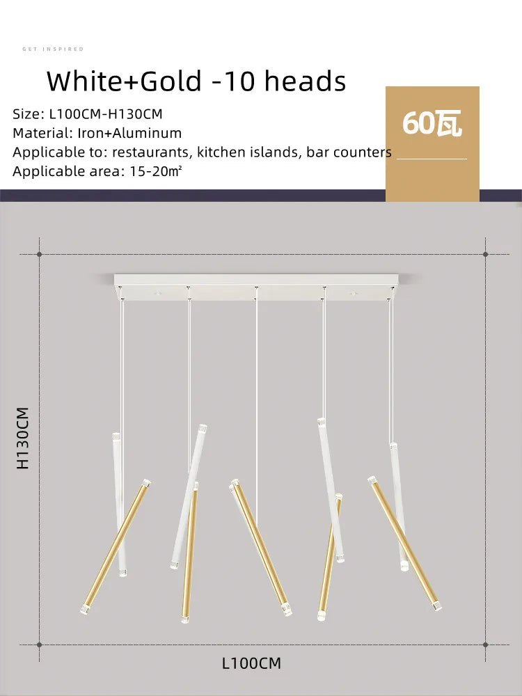 DecorBites™ Black Round Tube LED Chandelier for Duplex Loft Stair - Interior Lighting Decoration