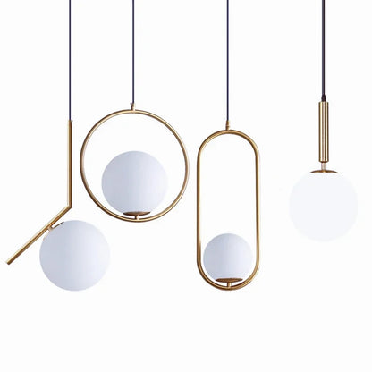 DecorBites™ Glass Ball Pendant Lights LED Kitchen Living Room Suspension Luminaire