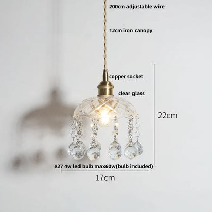 DecorBites™ Clear Glass LED Pendant Lights for Home Decor and Lighting