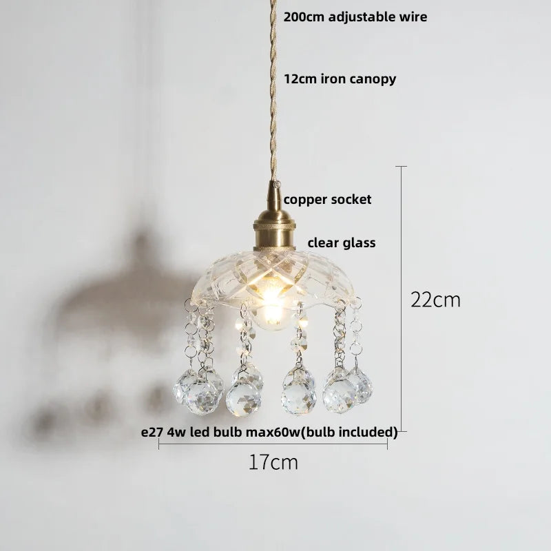 DecorBites™ Green Glass LED Pendant Lights, Adjustable Nordic Modern Hang Lamp for Bedroom, Kitchen, Hotel