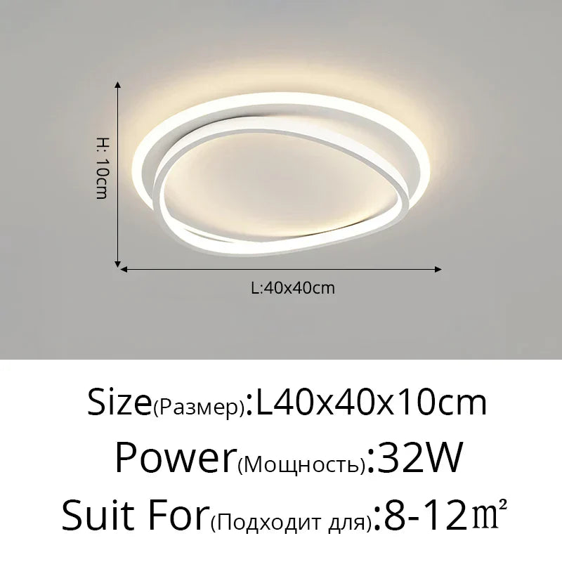 DecorBites™ Geometric Square LED Ceiling Light with Remote Control for Study Living Room Bedroom