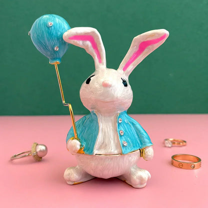 DecorBites™ Crystal Animal Figurines Trinket Box Hand Painted Ring Holder Dresser Decor Wedding Gift