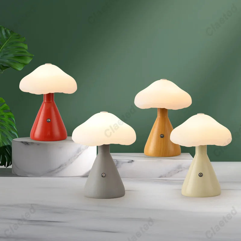 DecorBites™ LED Mushroom Night Light Touch Switch Bedside Lamp Kid's Room Decor
