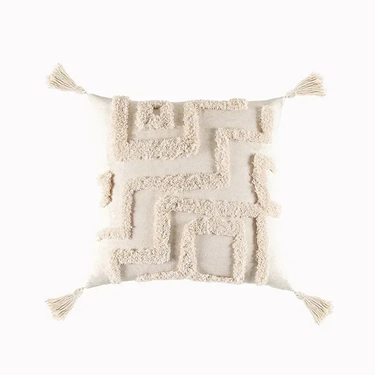 DecorBites™ Geometric Tufted Tassel Cushion Cover 30x50cm/45x45cm