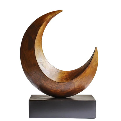 ™ Golden Ring Abstract Resin Figurines, Home Decor, Geometric Design