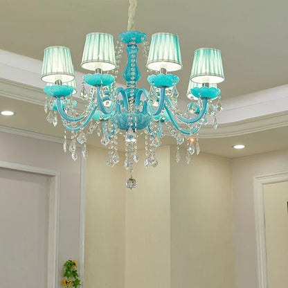 DecorBites™ Blue Crystal Pendent Lamp/Candle Chandelier for Living Room, Bedroom, Restaurant, KTV