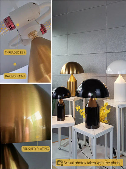 DecorBites™ Golden Mushroom LED Desk Lamp for Home Decoration & Reading