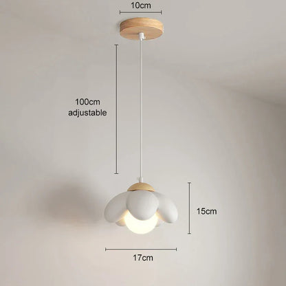 DecorBites™ Cream Flower Pendant Light: Modern Nordic Styling Chandelier for Bedroom & Living Room