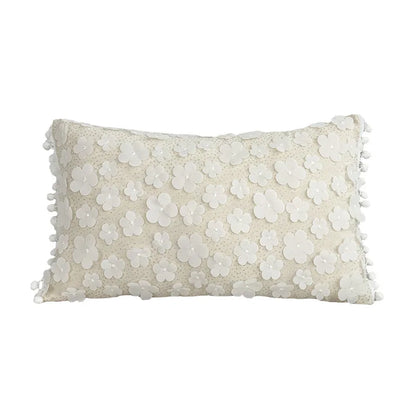 DecorBites™ Boho White Lace Floral Sofa Cushion Cover Wedding Decor Throw Pillows