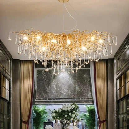 ™ Gold Crystal Ceiling Chandelier for Elegant Home Lighting