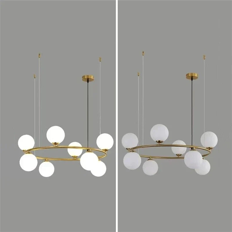 DecorBites™ Glass Ball Pendant Chandelier, Adjustable Height, Modern Nordic Design