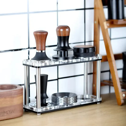DecorBites™ Acrylic Coffee Bar Utensil Rack & Powder Press Set